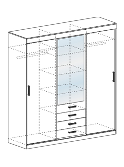 Шкаф-купе Лидер 3 и 3/3М